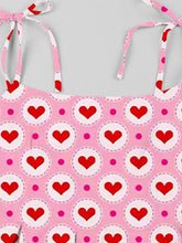 Load image into Gallery viewer, Sweet Love Heart Print  Spaghetti Strap 1950s Vintage Swing Dress
