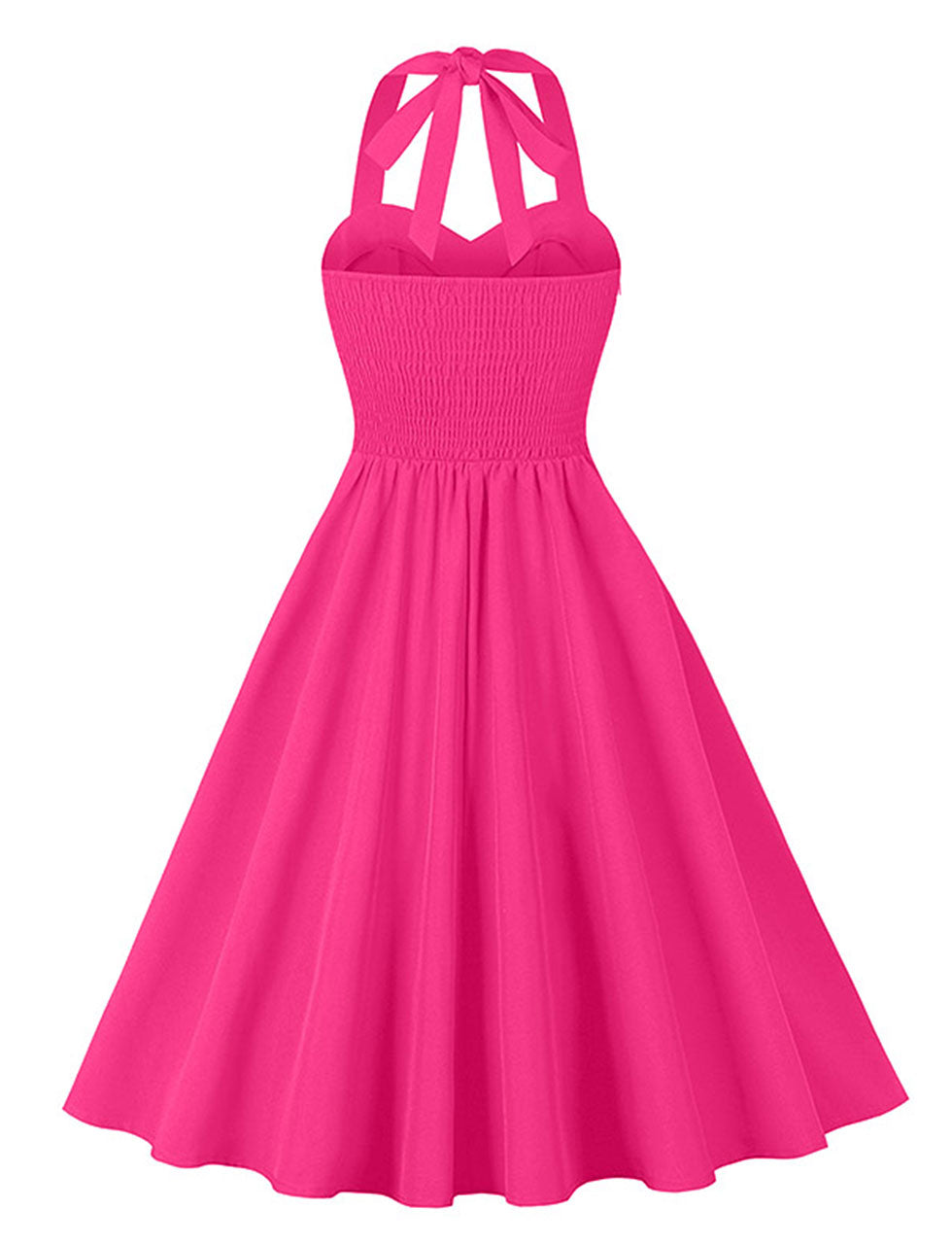 1950s halter dress Purple Sweet Heart Halter Sleeveless 1950S Vintage Dress With Pockets, Rose / M