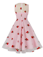 Load image into Gallery viewer, 1950S Lace Semi-Sheer Cherry Flocking Printing Vintage Dress
