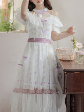 Load image into Gallery viewer, Elegant Victorian White Lace Off-Shoulder Dress