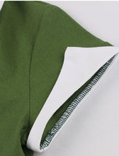 Load image into Gallery viewer, Green V Neck Short Sleeve 1950S Vintage Swing Dress