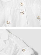 Load image into Gallery viewer, White Lapel Trench 1950S Vintage Organza Dress