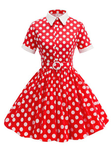 Kids Little Girls' Dress Polka Dots 1950S Vintage Dress