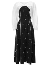 Load image into Gallery viewer, 2PS White 1950S Vintage Cape And Spaghetti Strap Flower Swing Dress Suit