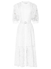 Load image into Gallery viewer, White Lace Ruffled Fairy Dress Wedding 1950S dress