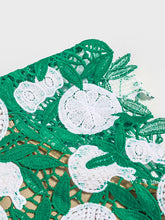 Load image into Gallery viewer, Green Fruit Embroidery Hollow Lace 1960S Vintage Fishtail Dress With Pearls Belt