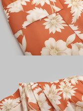 Load image into Gallery viewer, Orange Ruffles V Neck Puff Sleeve Princess Mermaid 1960S Dress