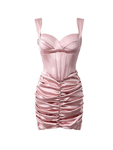 Pink Retro Corset Sleeveless Vintage Party Dress