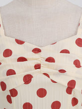 Load image into Gallery viewer, Green Polka Dots Vintage Strap Backless 1950S Vintage Dress