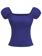 Load image into Gallery viewer, Regencycore 1950s Puff-Sleeve Ruched Top