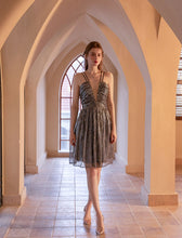 Load image into Gallery viewer, V Neck Strap Gatsby Sequins 1920s Flapper Dress Party Dress