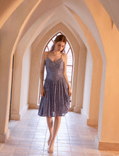 Load image into Gallery viewer, V Neck Strap Balletcore Sequins Vintage Dress Party Dress