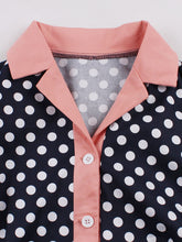 Load image into Gallery viewer, 1950S Turndown Collar Polka Dots Short Sleeve Vintage Dress