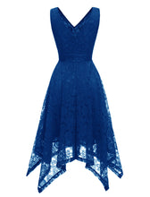 Load image into Gallery viewer, Autumn Lace V Neck Sleeveless Irregular Hem 50s Party Dress