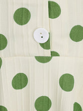 Load image into Gallery viewer, Green Polka Dots Johnny Collar Short Sleeve Swing Vintage 1950S Party Dress