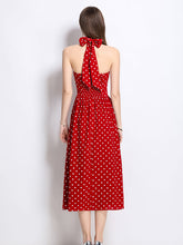 Load image into Gallery viewer, 1950S Hepburn Style Outfits Polka Dots Halter Swing Dress