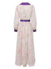Load image into Gallery viewer, Red Floral Print Vintage Beaded Maxi Dress