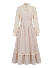 Load image into Gallery viewer, Edwardian Vintage Style Pink Tweed Long Sleeve Dress