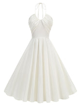 Load image into Gallery viewer, White Halter Neck Vintage Dress