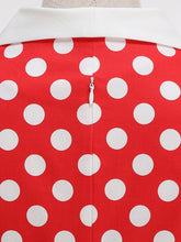 Load image into Gallery viewer, Red Polka Dots Short Sleeve 1950s Vintage Dress