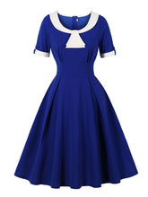 Load image into Gallery viewer, Christmas Green Peter Pan Collar 1950s Swing Vintage Dress