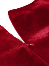 Load image into Gallery viewer, Christmas Green V Neck Velvet 1950S Vintage Swing Dress