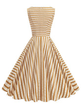 Load image into Gallery viewer, 1950s Vintage Stripe Sleeveless Retro Swing Dress