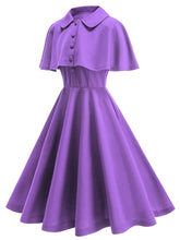 Load image into Gallery viewer, Classic Short Sleeveless 50S Swing Christmas Dress With Cape