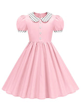 Load image into Gallery viewer, Kids Little Girls' Dress Peter Pan Short Sleeve Cotton 1950S Vintage Dress