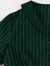 Load image into Gallery viewer, Vintage 1950s Navy Pinstripe Shirt Swing Dress