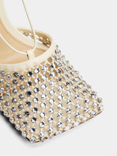 Load image into Gallery viewer, 10CM High Heel Square Toe Rhinestones Twine Sandals