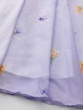 Load image into Gallery viewer, Women's Purple Off-Shoulder Chiffon Dress with Ruffle Trim and Side Slit