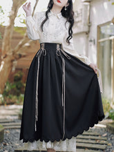 Load image into Gallery viewer, 1950S Vintage Embroidered Puffed Sleeve Shirt And Swing Skirt Set