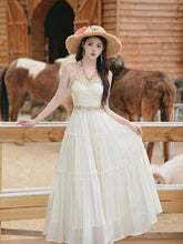 Load image into Gallery viewer, White Bohemian Embroidered Retro Maxi Dress 1970S Vintage Set