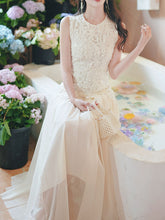 Load image into Gallery viewer, White Lace Patchwork Mesh Vintage Dress