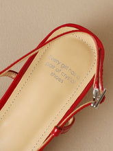 Load image into Gallery viewer, Women&#39;s Round Open Toe Bow Chunky Heel Sandals Leather Vintage Shoes