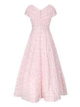Load image into Gallery viewer, Lavender 3D Rose Vintage Pleated V-Neck Swing Dress