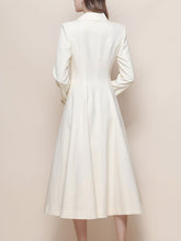Load image into Gallery viewer, White Vintage Style Double Breasted Trench Dress Coat