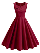 Load image into Gallery viewer, Dark Green V Neck Sleeveless Swing 1950S Vintage Dress