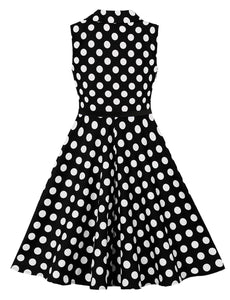 Kids Little Girls' Dress Polka Dot V Neck Cotton 1950S Vintage Dress
