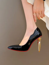 Load image into Gallery viewer, Purple Luxury Strap Bullet Heels Stiletto Vintage Shoes For Women