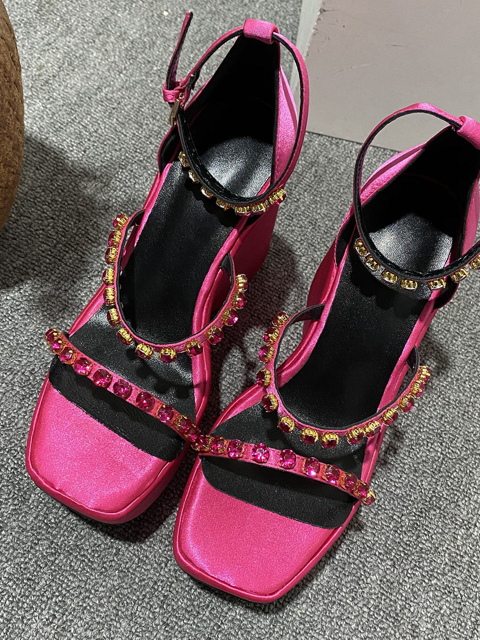 Women's Open Toe Strap Wedge Heel Sandals Leather Vintage Shoes