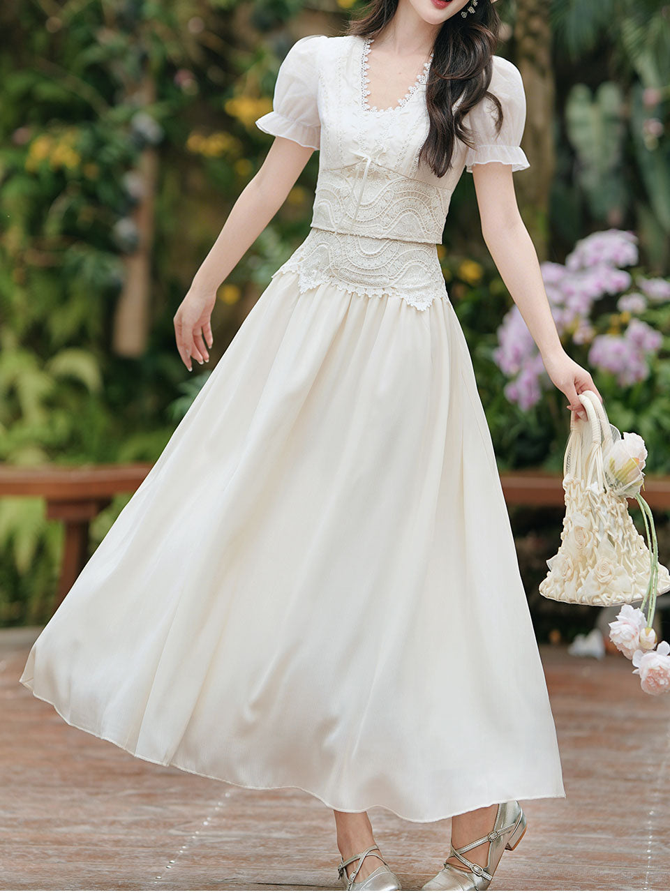 white two piece vintage dress Chic Hepburn Style Shimmer Co-ord Set no-memorial-sale Business Casual: Figuring Out The outfit includes a Color:Custom Color(leaving a note)