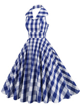 Load image into Gallery viewer, Pink And White Plaid Halter Barbie Same Style 1950S Vintage Dress