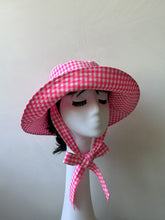 Load image into Gallery viewer, Pink Gingham Wide-brimmed Hat