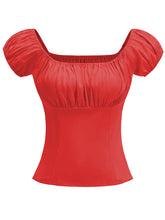 Load image into Gallery viewer, Regencycore 1950s Puff-Sleeve Ruched Top