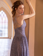 Load image into Gallery viewer, V Neck Strap Balletcore Sequins Vintage Dress Party Dress