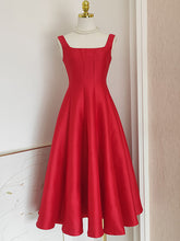 Load image into Gallery viewer, Rose Satin Sleeveless Classic 1950S Vintage Sweet Party Dress
