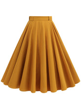 Load image into Gallery viewer, 1950s Red High Waist Pleated Swing Vintage Skirt with Belt