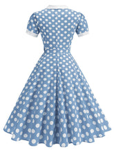 Load image into Gallery viewer, Red Polka Dots Short Sleeve 1950s Vintage Dress